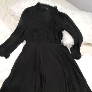 Ann Taylor dress black chiffon size 10